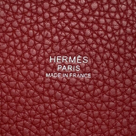 HERMES Picotin Lock Size PM Taurillon Clemence Rouge Grenat - Picture 10 of 13